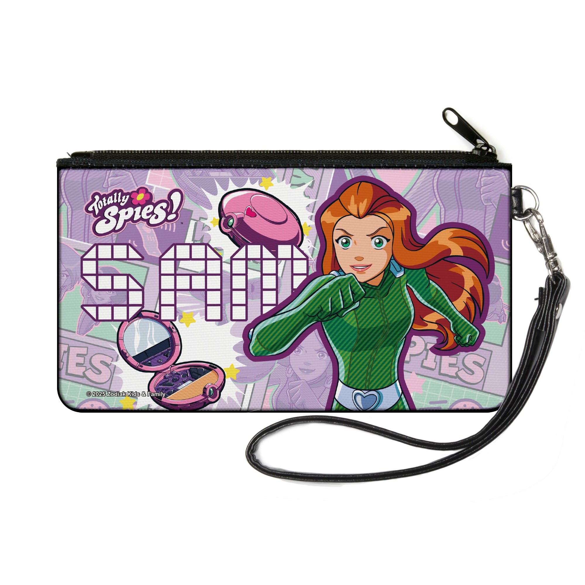 Canvas Zipper Wallet - SMALL - Totally Spies SAM Action Pose and Icons Purples Canvas Zipper Wallets Totally Spies!