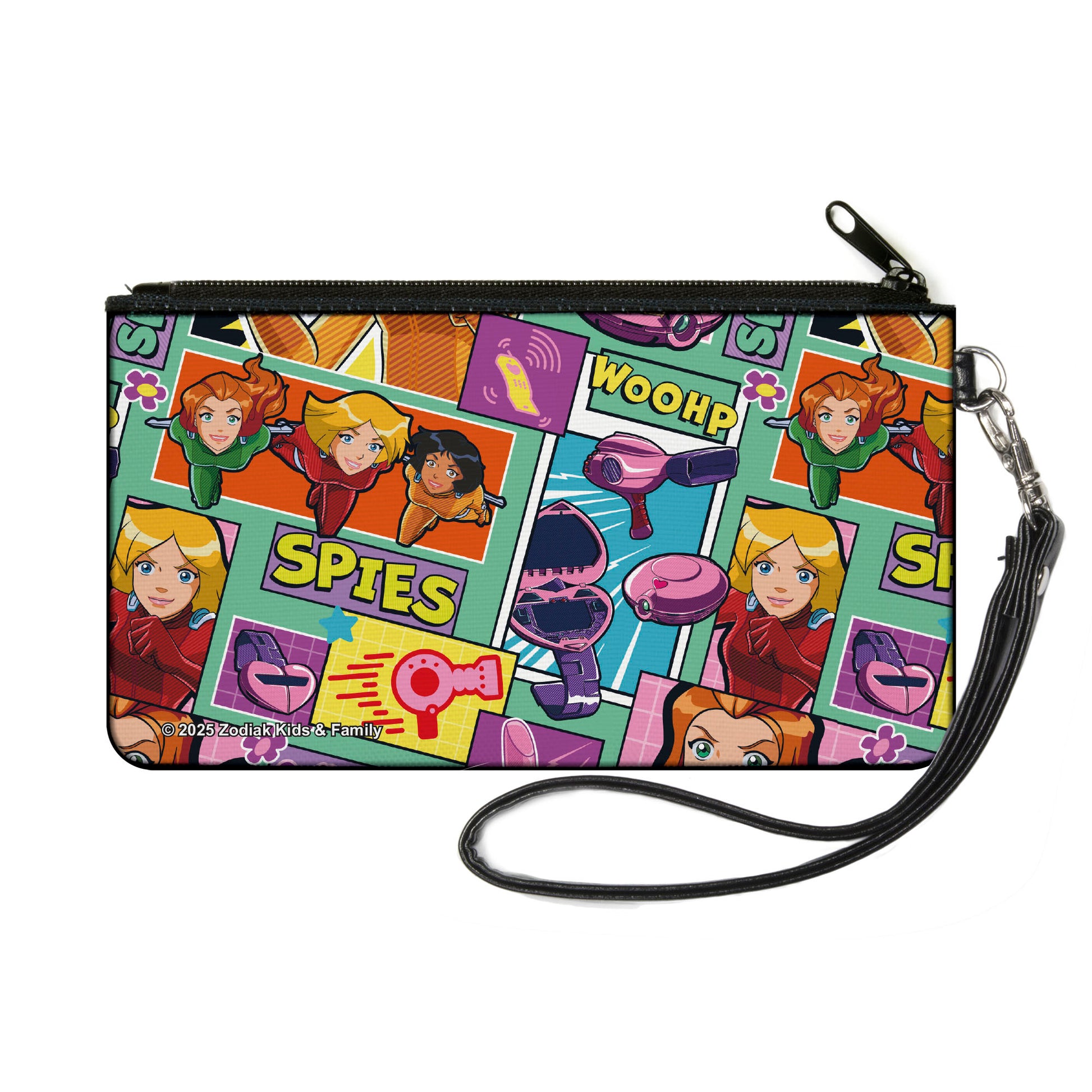 Canvas Zipper Wallet - SMALL - Totally Spies Poses and Icon Blocks Blue/Multi Color Canvas Zipper Wallets Totally Spies!