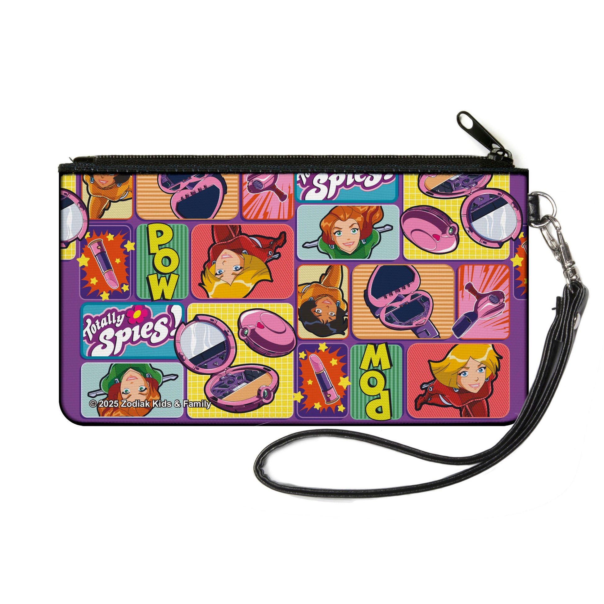 Canvas Zipper Wallet - SMALL - TOTALLY SPIES Poses and Gadget Blocks Purple/Multi Color Canvas Zipper Wallets Totally Spies!
