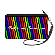 Canvas Zipper Wallet - SMALL - TASTE MY RAINBOW Black/Multi Color Canvas Zipper Wallets Buckle-Down