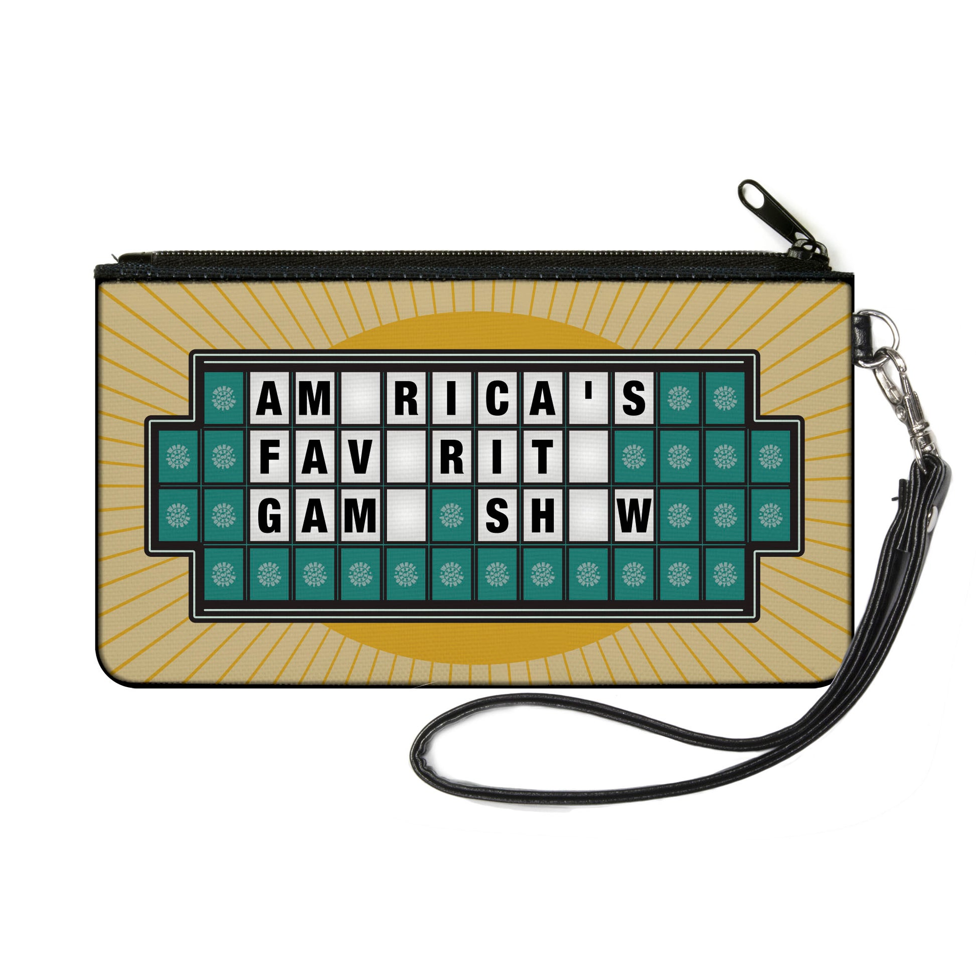 Canvas Zipper Wallet - SMALL - Wheel of Fortune AMERICA'S FAVORITE GAME SHOW Puzzle Yellows Canvas Zipper Wallets Wheel of Fortune