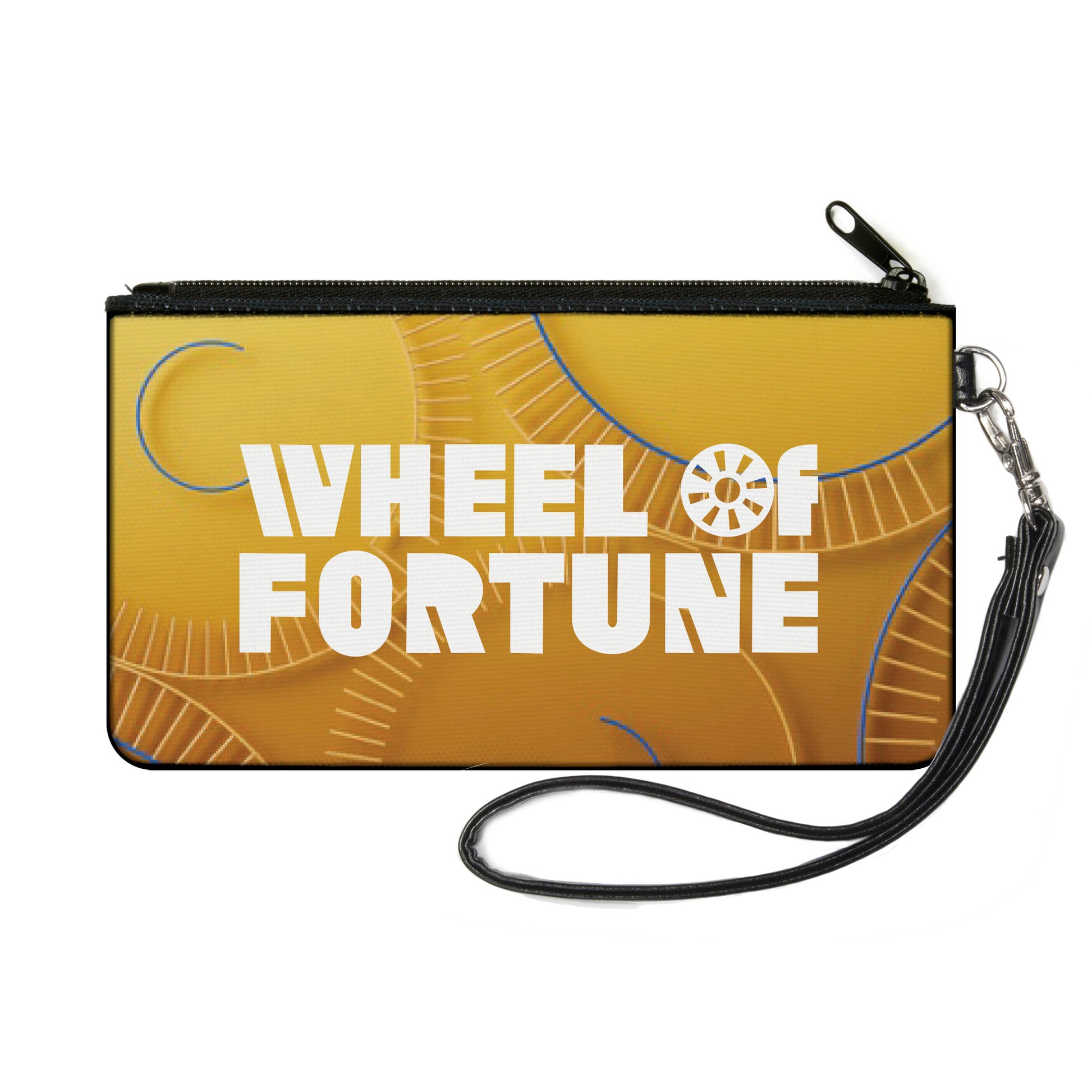Canvas Zipper Wallet - SMALL - WHEEL OF FORTUNE Wheels Yellows/Blue/White Canvas Zipper Wallets Wheel of Fortune