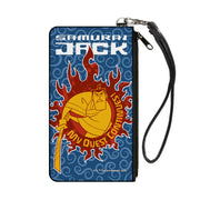 Canvas Zipper Wallet - SMALL - SAMURAI JACK MY QUEST CONTINUES Katana Pose Swirl Blues Canvas Zipper Wallets Samurai Jack