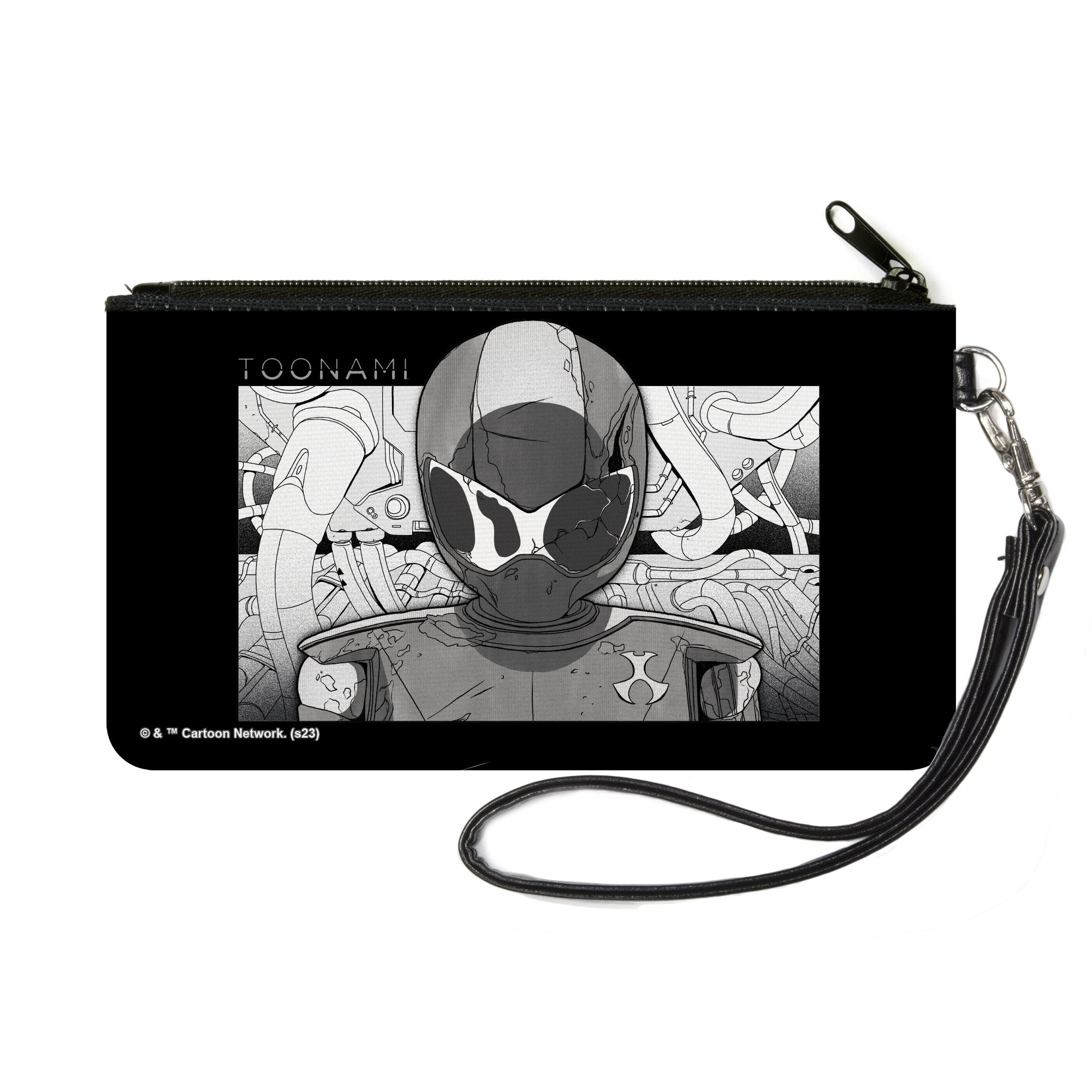 Canvas Zipper Wallet - SMALL - TOONAMI Robot TOM Sketch Pose Black/Grays Canvas Zipper Wallets Toonami