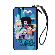Canvas Zipper Wallet - SMALL - Steven Universe LADIES LOVE A HERO Group Pose Blues Canvas Zipper Wallets Steven Universe