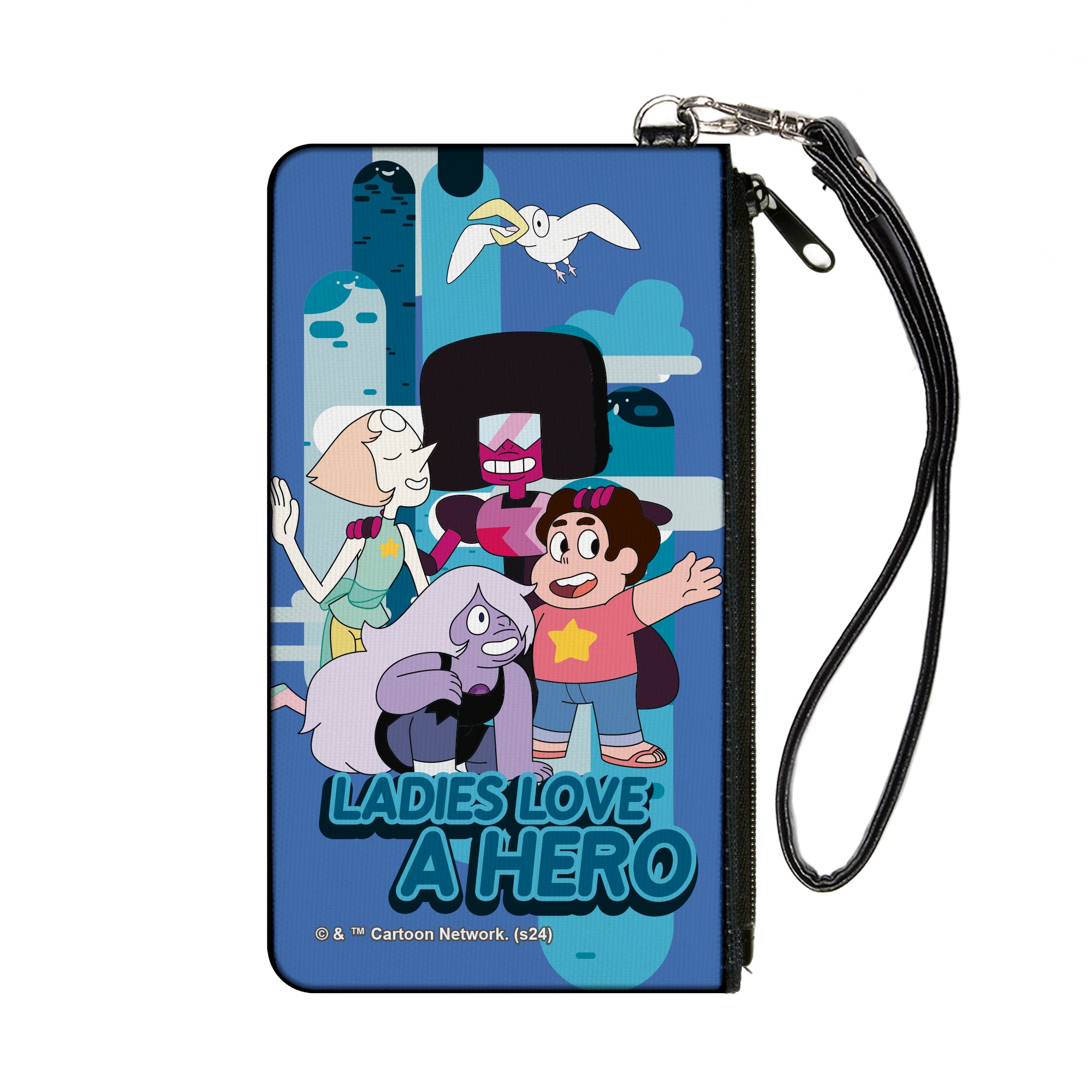 Canvas Zipper Wallet - SMALL - Steven Universe LADIES LOVE A HERO Group Pose Blues Canvas Zipper Wallets Steven Universe