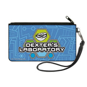 Canvas Zipper Wallet - SMALL - DEXTER'S LABORATORY Title Logo and Dexter Pose Blues Canvas Zipper Wallets Dexter's Laboratory