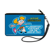 Canvas Zipper Wallet - SMALL - DEXTER'S LABORATORY Dexter and Dee Dee NO PLACE FOR THE LIKES OF YOU Pose Blues Canvas Zipper Wallets Dexter's Laboratory