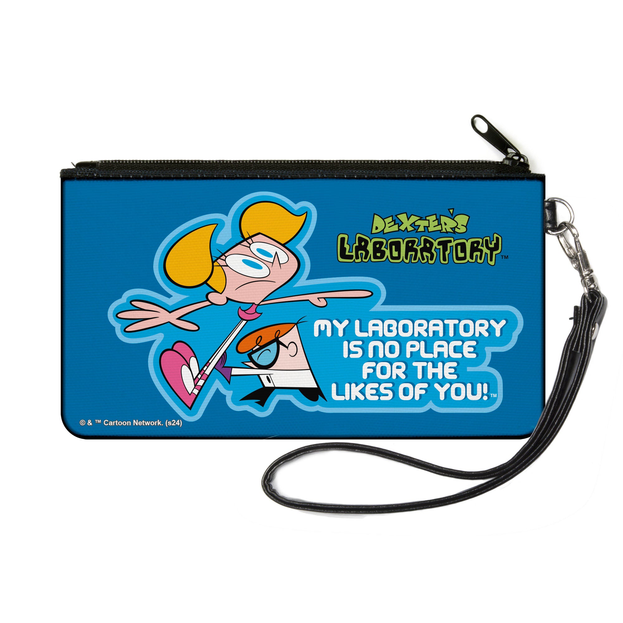 Canvas Zipper Wallet - SMALL - DEXTER'S LABORATORY Dexter and Dee Dee NO PLACE FOR THE LIKES OF YOU Pose Blues Canvas Zipper Wallets Dexter's Laboratory