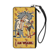 Canvas Zipper Wallet - SMALL - I AM WEASEL IR Baboon and IM Weasel Pose and Title Logo Yellows Canvas Zipper Wallets I Am Weasel