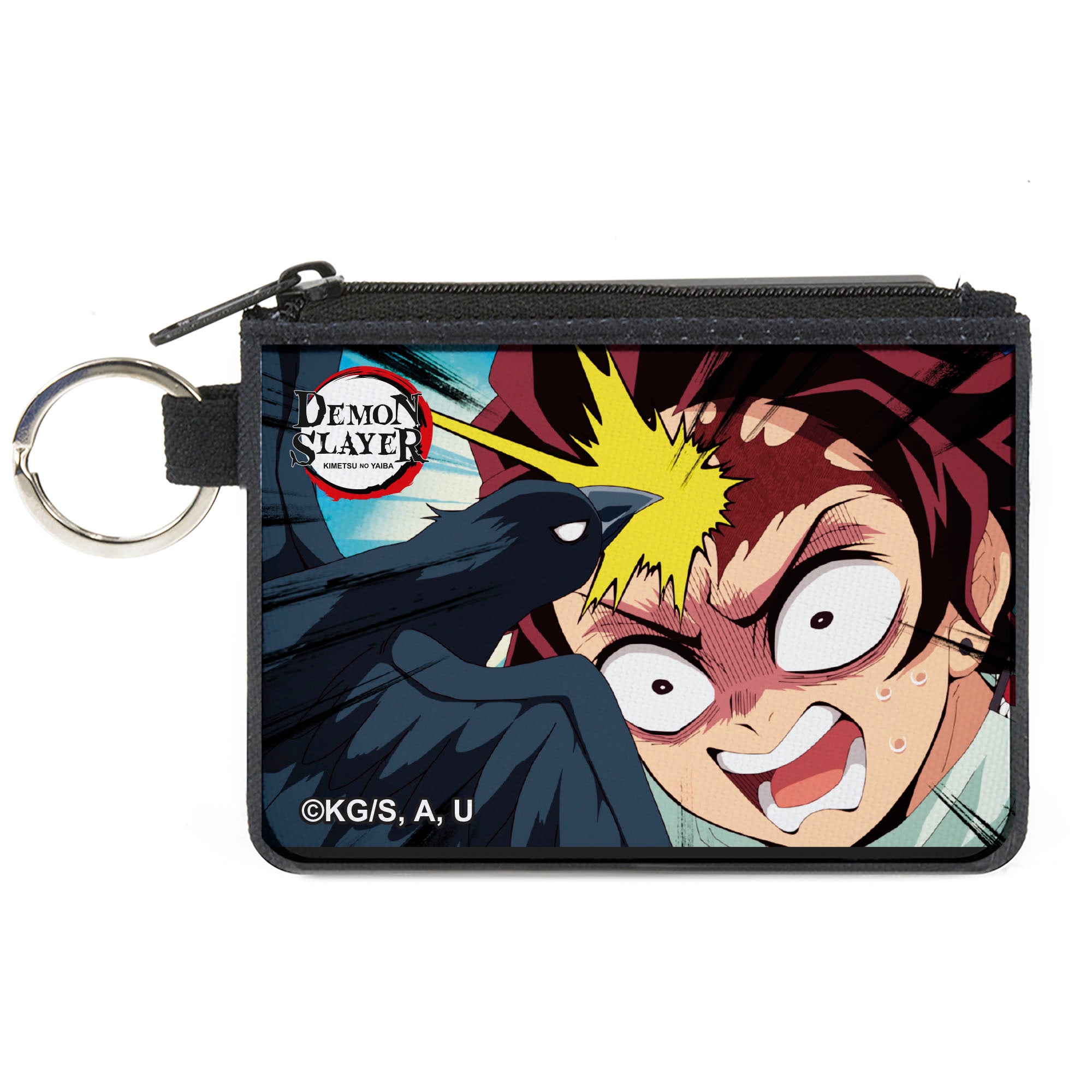 Canvas Zipper Wallet - MINI X-SMALL - Demon Slayer Tanjiro Kamado Crow Scene Canvas Zipper Wallets Demon Slayer