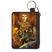 Canvas Zipper Wallet - MINI X-SMALL - THE LEGEND OF KORRA Group Action Pose and Amon Face Orange Canvas Zipper Wallets Avatar The Last Airbender