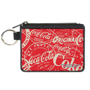 Canvas Zipper Wallet - MINI X-SMALL - Vintage Coca-Cola Coke Icons and Ad Logos Red/White Canvas Zipper Wallets Coca-Cola