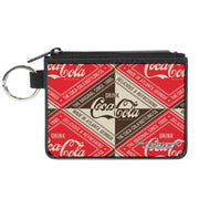 Canvas Zipper Wallet - MINI X-SMALL - DRINK COCA-COLA DELICIOUS & REFRESHING Blocks Red/Brown/White Canvas Zipper Wallets Coca-Cola