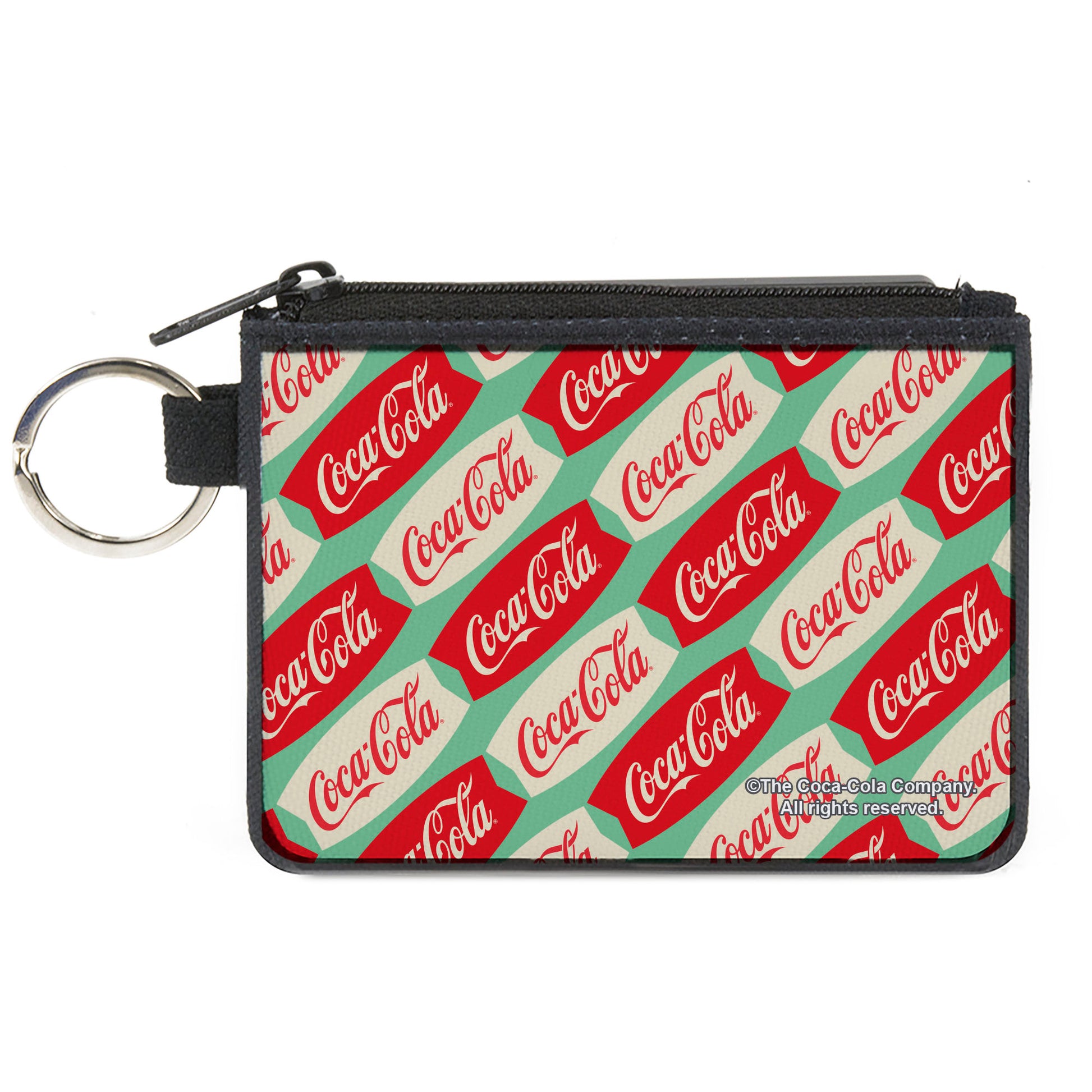 Canvas Zipper Wallet - MINI X-SMALL - Coca-Cola Script Marquee Logo Green/Red/White Canvas Zipper Wallets Coca-Cola