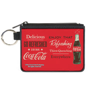 Canvas Zipper Wallet - MINI X-SMALL - Coca-Cola ENJOY THAT EVERYWHERE Bottle Red/White/Brown Canvas Zipper Wallets Coca-Cola