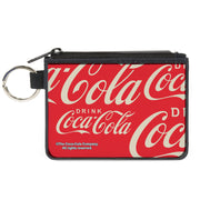 Canvas Zipper Wallet - MINI X-SMALL - DRINK COCA-COLA Close-Up Red/White Canvas Zipper Wallets Coca-Cola