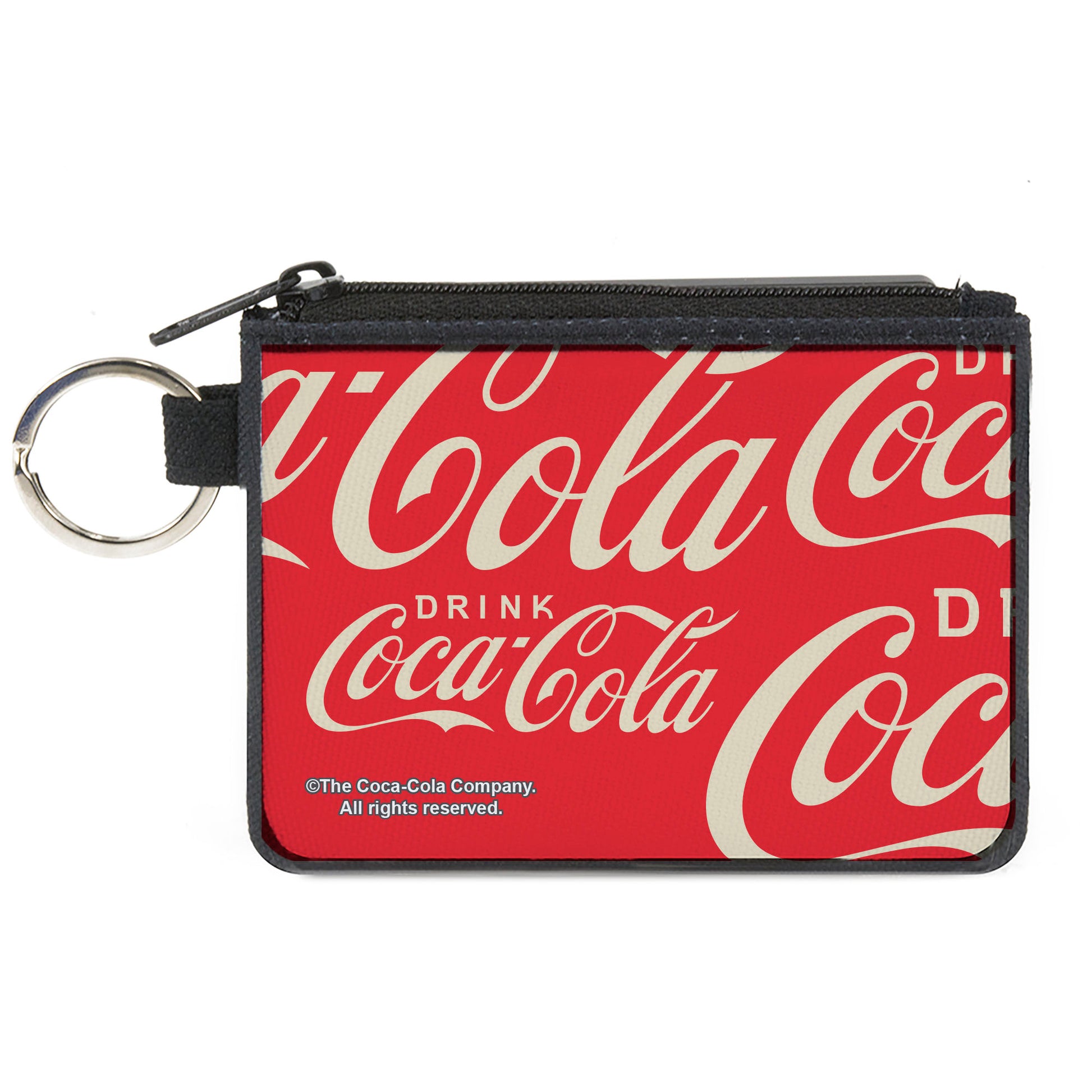 Canvas Zipper Wallet - MINI X-SMALL - DRINK COCA-COLA Close-Up Red/White Canvas Zipper Wallets Coca-Cola