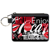 Canvas Zipper Wallet - MINI X-SMALL - Coca-Cola IT'S THE REAL THING Collage Black/Red/White Canvas Zipper Wallets Coca-Cola