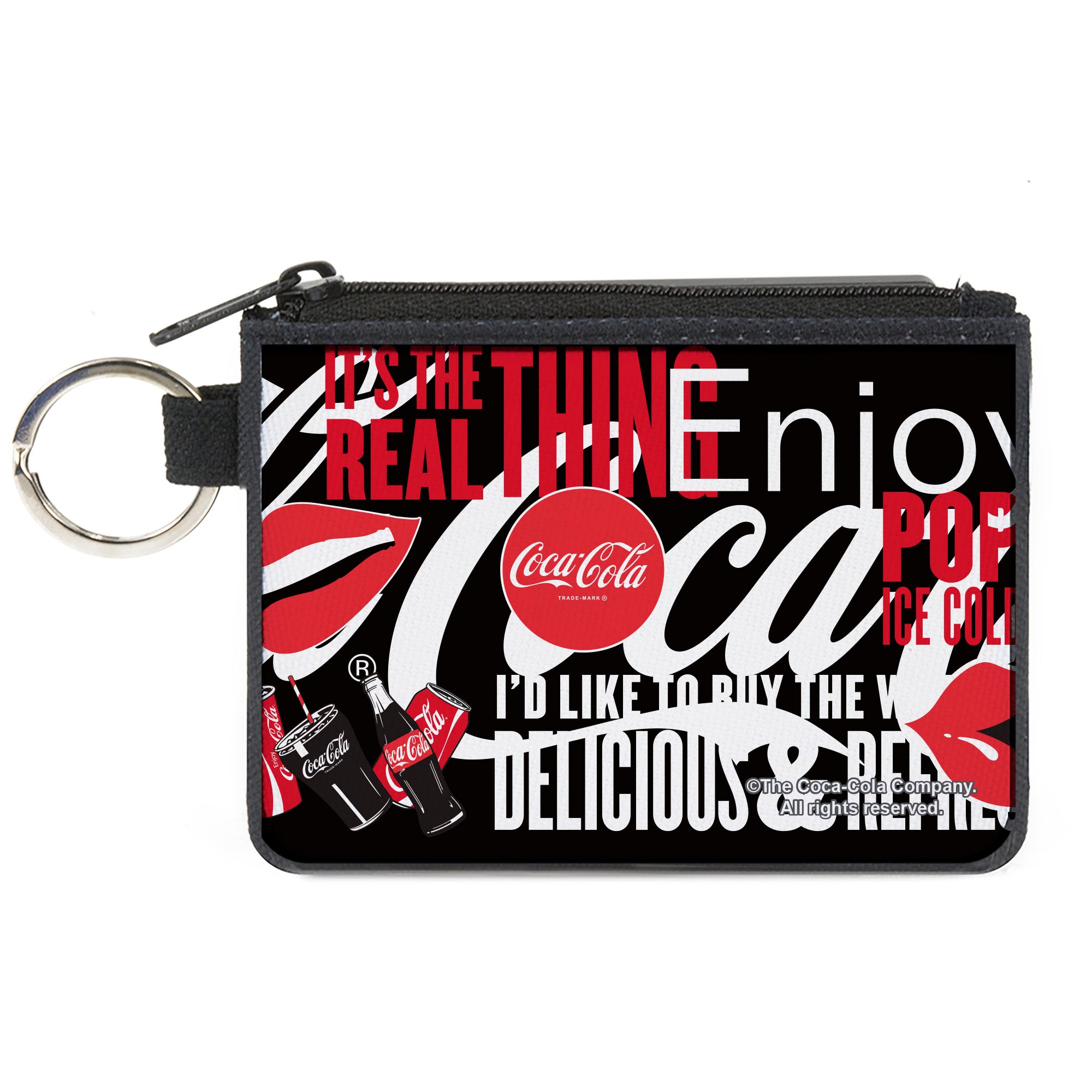 Canvas Zipper Wallet - MINI X-SMALL - Coca-Cola IT'S THE REAL THING Collage Black/Red/White Canvas Zipper Wallets Coca-Cola