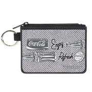 Canvas Zipper Wallet - MINI X-SMALL - Coca-Cola ENJOY REFRESH Can and Bottle Grays/White/Black Canvas Zipper Wallets Coca-Cola