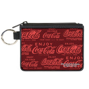 Canvas Zipper Wallet - MINI X-SMALL - ENJOY COCA-COLA Logos Brown/Red Canvas Zipper Wallets Coca-Cola