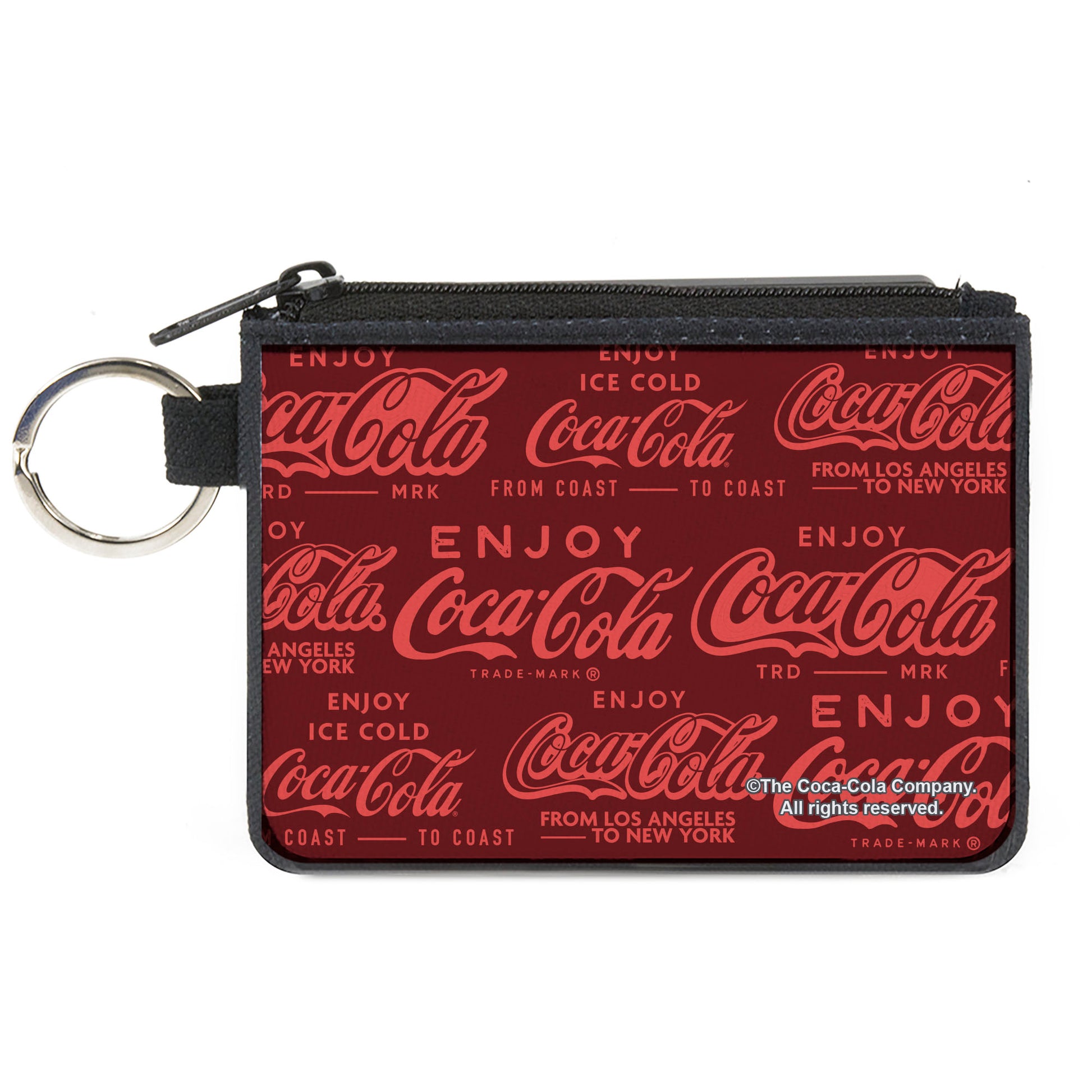 Canvas Zipper Wallet - MINI X-SMALL - ENJOY COCA-COLA Logos Brown/Red Canvas Zipper Wallets Coca-Cola