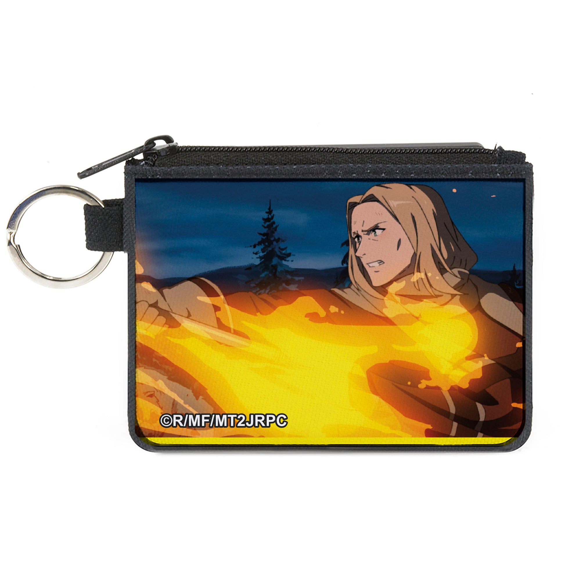 Canvas Zipper Wallet - MINI X-SMALL - Mushoku Tensei Timothy Fire Power Scene Canvas Zipper Wallets Mushoku Tensei Jobless Reincarnation