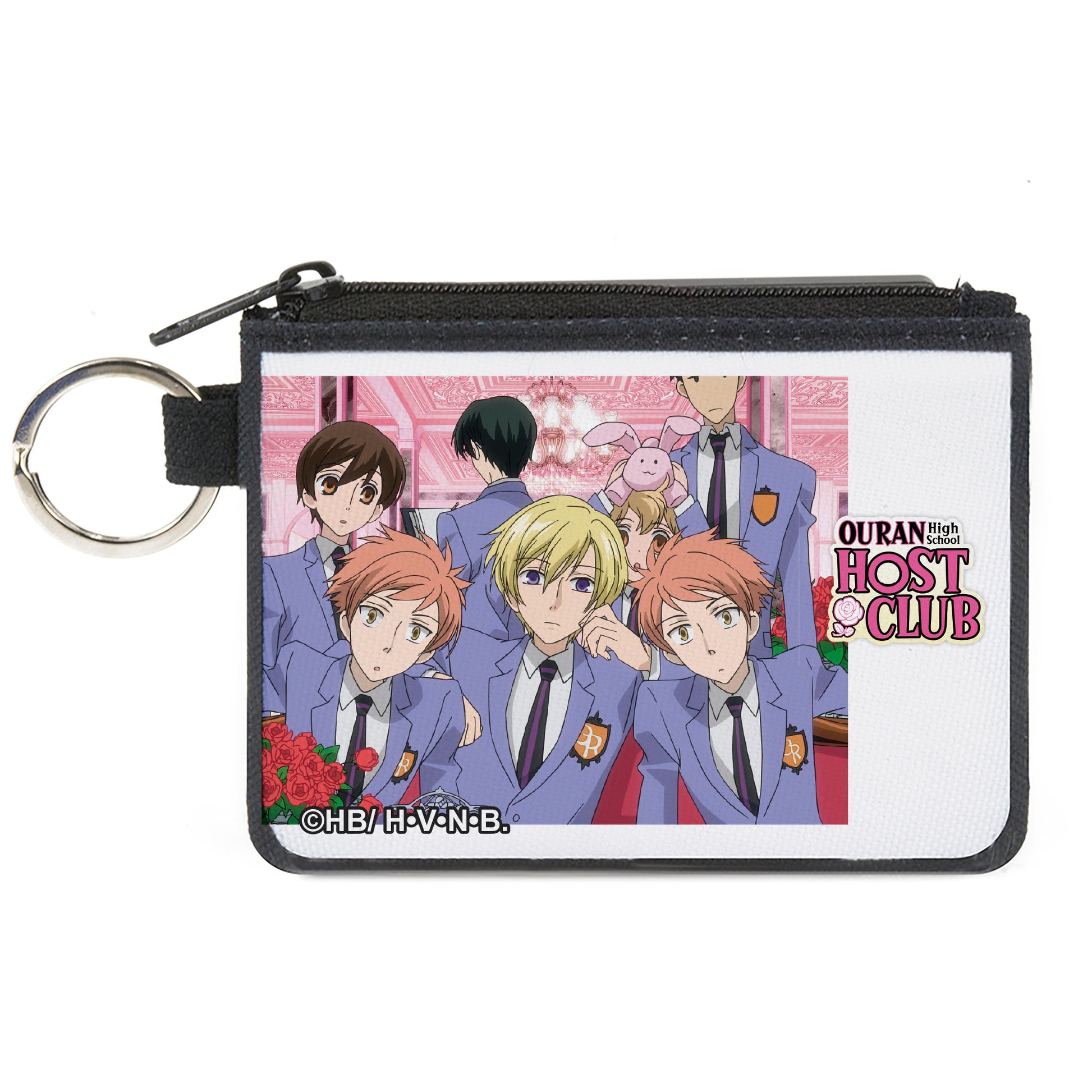 Canvas Zipper Wallet - MINI X-SMALL - OURAN HIGH SCHOOL HOST CLUB Group Pose and Title Logo Canvas Zipper Wallets Ouran High School Host Club