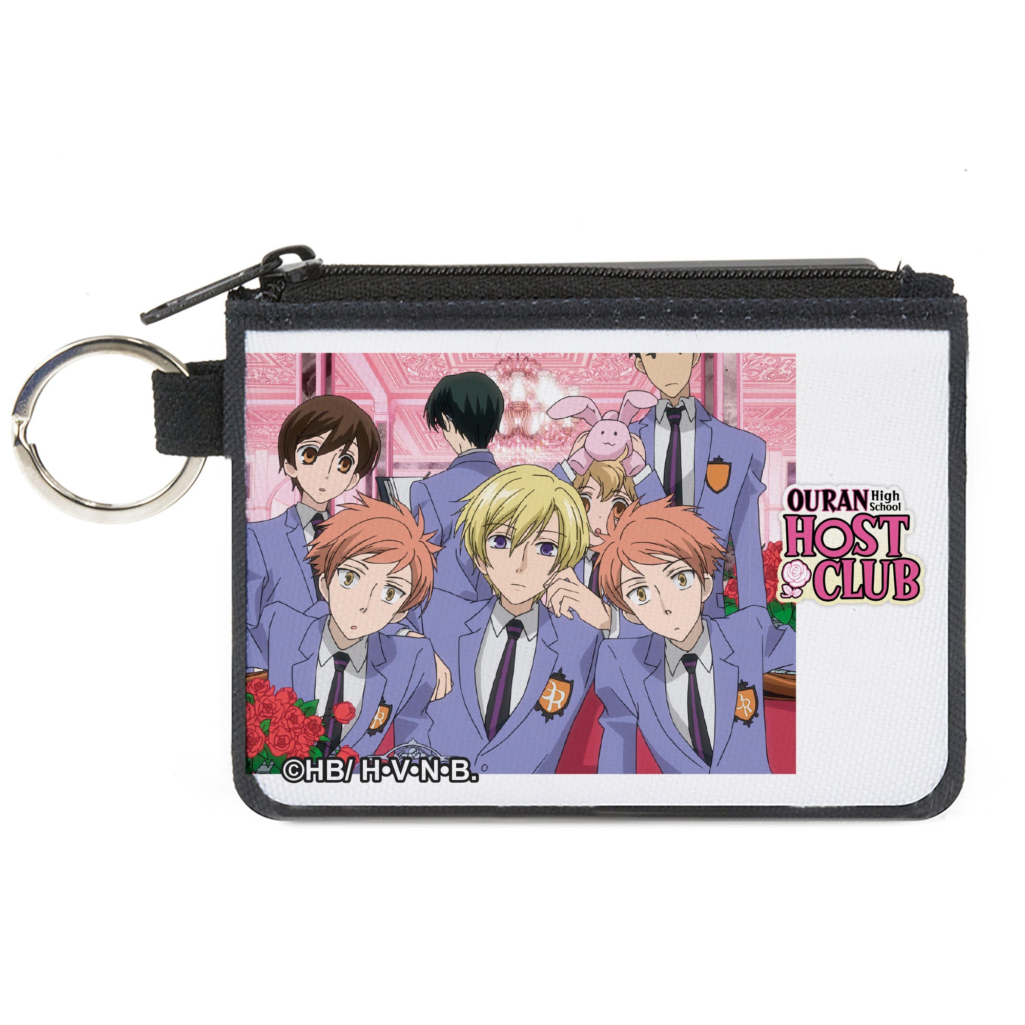 Canvas Zipper Wallet - MINI X-SMALL - OURAN HIGH SCHOOL HOST CLUB Group Pose and Title Logo Canvas Zipper Wallets Ouran High School Host Club