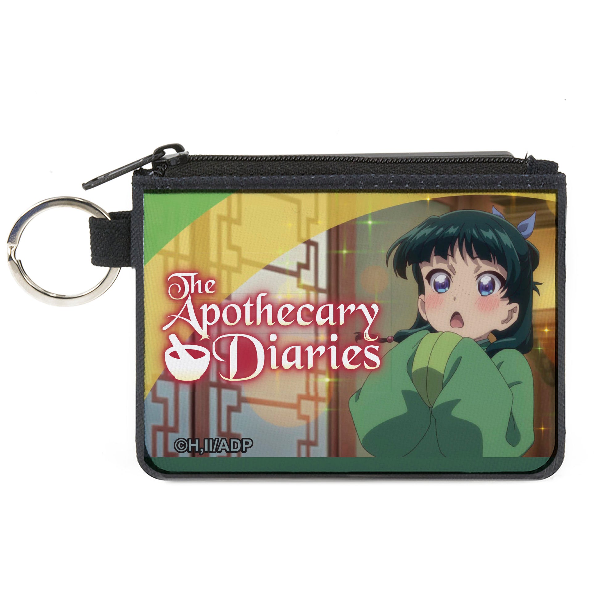 Canvas Zipper Wallet - MINI X-SMALL - THE APOTHECARY DIARIES Maomao Surprised Pose and Title Logo Canvas Zipper Wallets The Apothercary Diaries