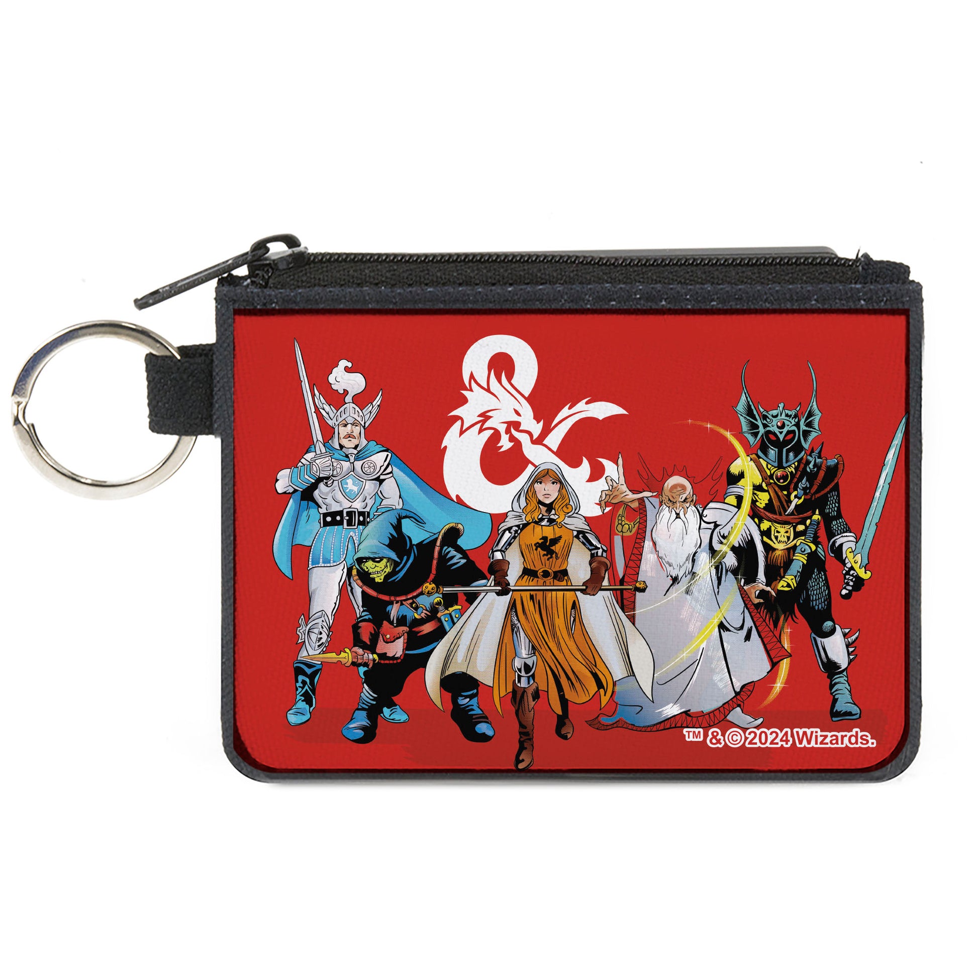 Canvas Zipper Wallet - MINI X-SMALL - Dungeons & Dragons Five Action Figure Group Pose Red Canvas Zipper Wallets Dungeons & Dragons