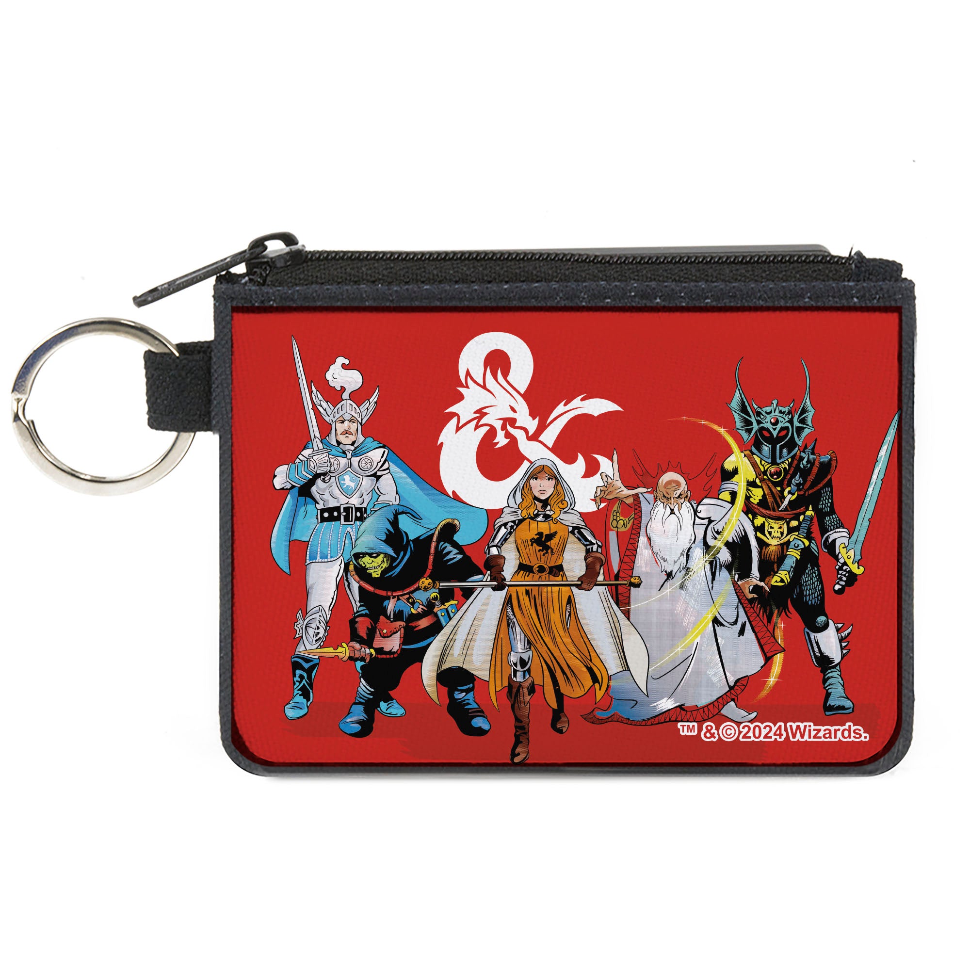 Canvas Zipper Wallet - MINI X-SMALL - Dungeons & Dragons Five Action Figure Group Pose Red Canvas Zipper Wallets Dungeons & Dragons