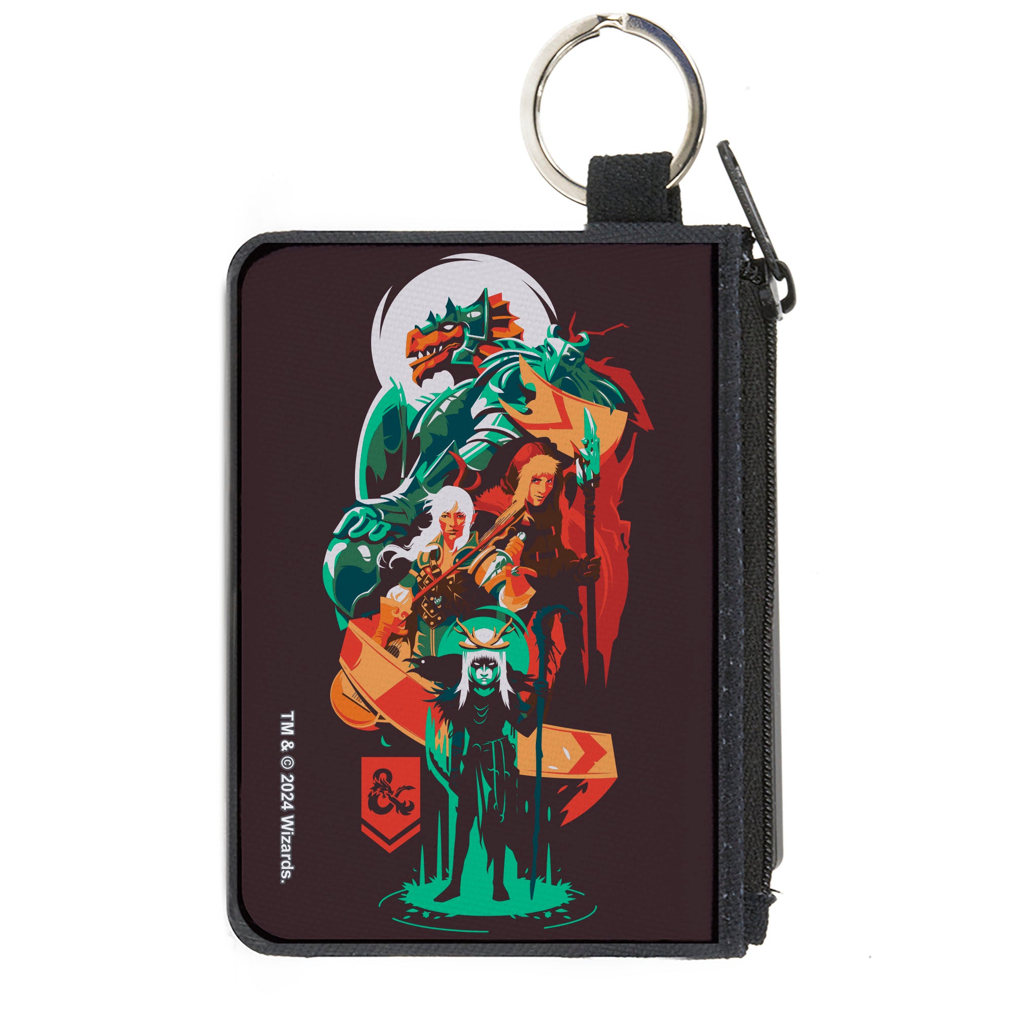 Canvas Zipper Wallet - MINI X-SMALL - Dungeons and Dragons Character Collage Brown/Multi Color Canvas Zipper Wallets Dungeons & Dragons