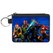Canvas Zipper Wallet - MINI X-SMALL - GI Joe Unit Agents Group Pose and Logo Blues Canvas Zipper Wallets GI Joe