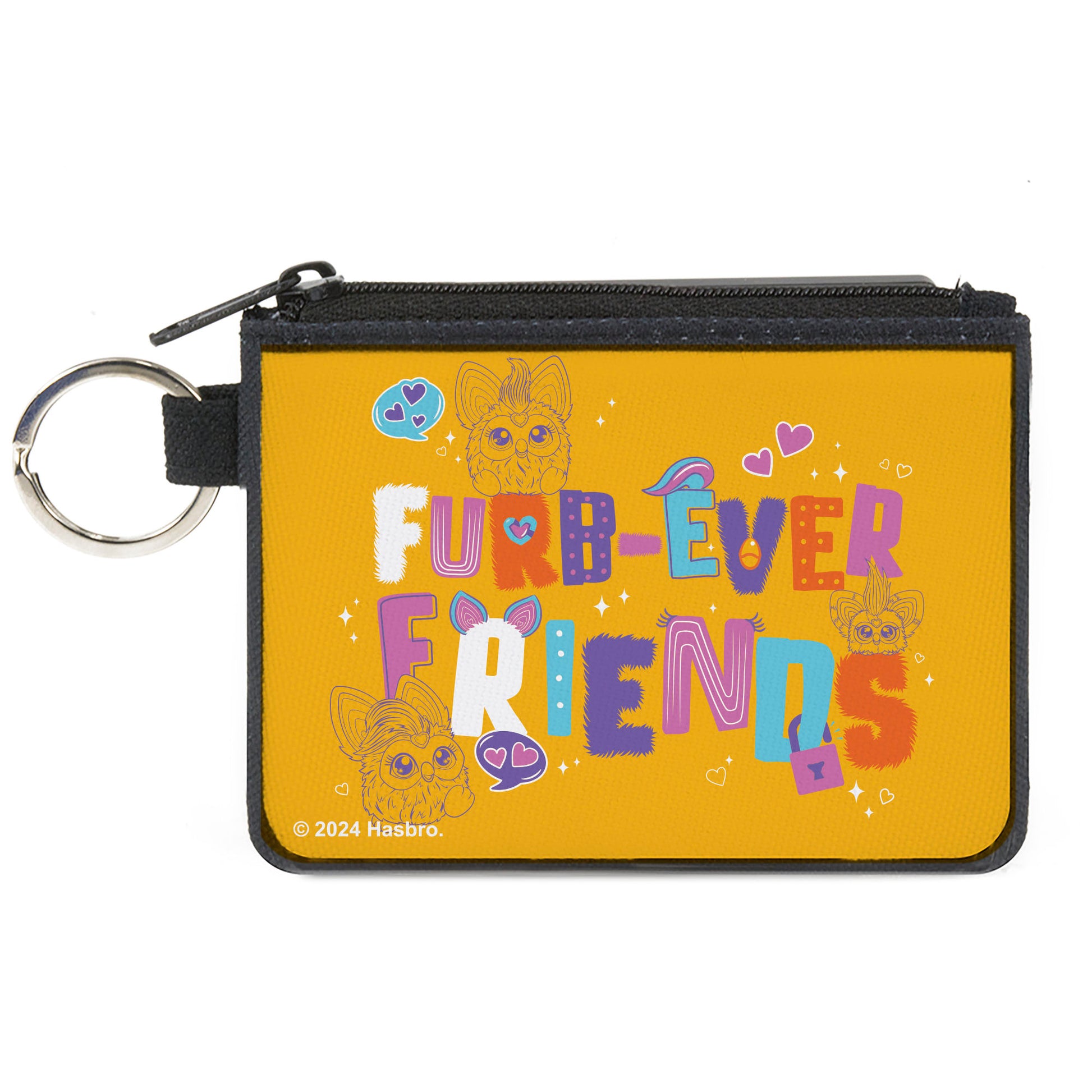 Canvas Zipper Wallet - MINI X-SMALL - Furby FURB-EVER FRIENDS Group Pose Orange/Multi Color Canvas Zipper Wallets Furby