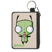 Canvas Zipper Wallet - MINI X-SMALL - Invader Zim GIR Pose and Bone Tan/White Canvas Zipper Wallets Invader Zim
