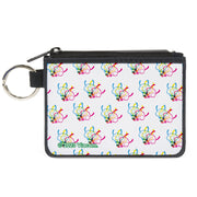Canvas Zipper Wallet - MINI X-SMALL - Invader Zim Triple GIR Pose Stack White/Multi Color Canvas Zipper Wallets Invader Zim