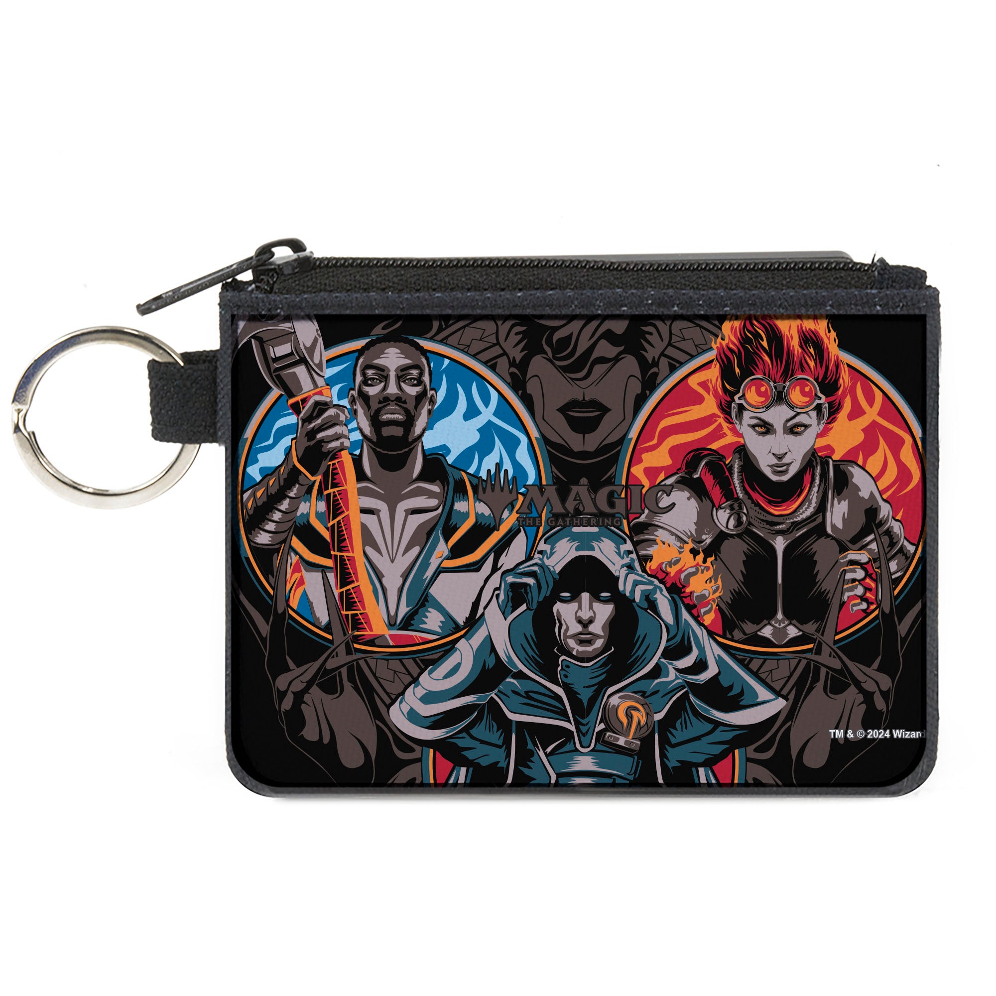 Canvas Zipper Wallet - MINI X-SMALL - MAGIC THE GATHERING Three Planeswalker Poses and Title Logo Black/Grays/Multi Color Canvas Zipper Wallets Magic: The Gathering