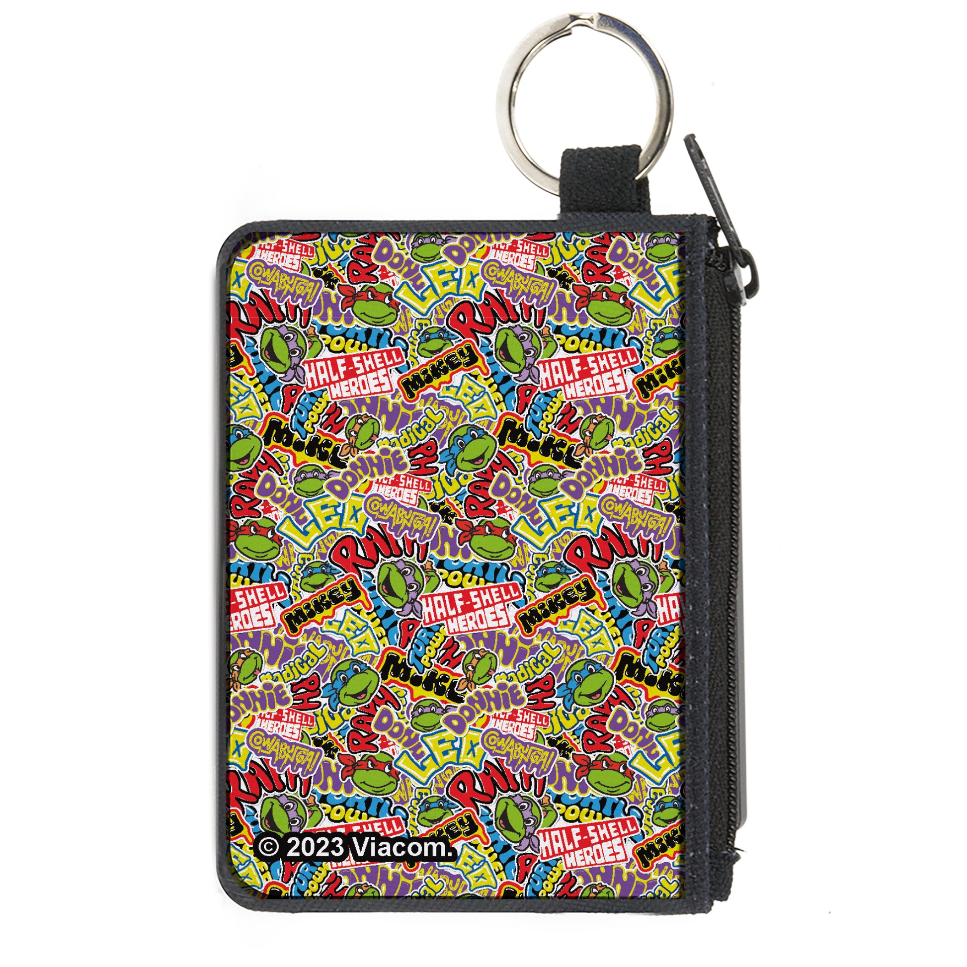 Canvas Zipper Wallet - MINI X-SMALL - Teenage Mutant Ninja Turtles Sticker Slaps Collage White/Multi Color Canvas Zipper Wallets Teenage Mutant Ninja Turtles