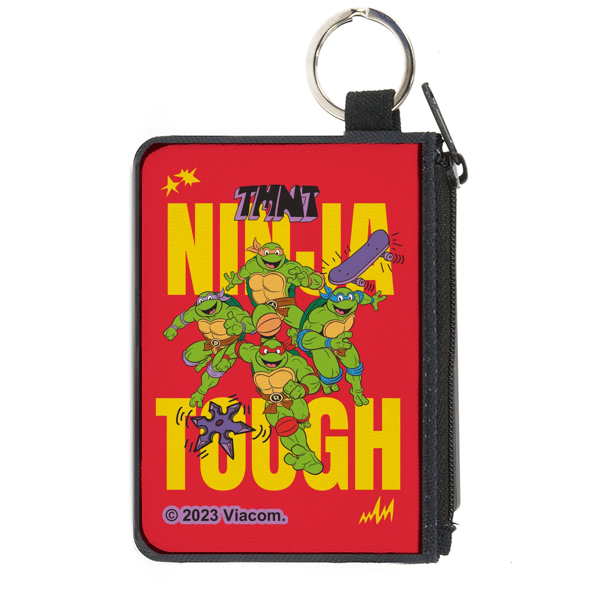 Canvas Zipper Wallet - MINI X-SMALL - Teenage Mutant Ninja Turtles NINJA TOUGH Group Pose Red/Yellow Canvas Zipper Wallets Teenage Mutant Ninja Turtles