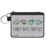Canvas Zipper Wallet - MINI X-SMALL - Teenage Mutant Ninja Turtles I ONLY DATE TURTLES Expressions Grays Canvas Zipper Wallets Teenage Mutant Ninja Turtles