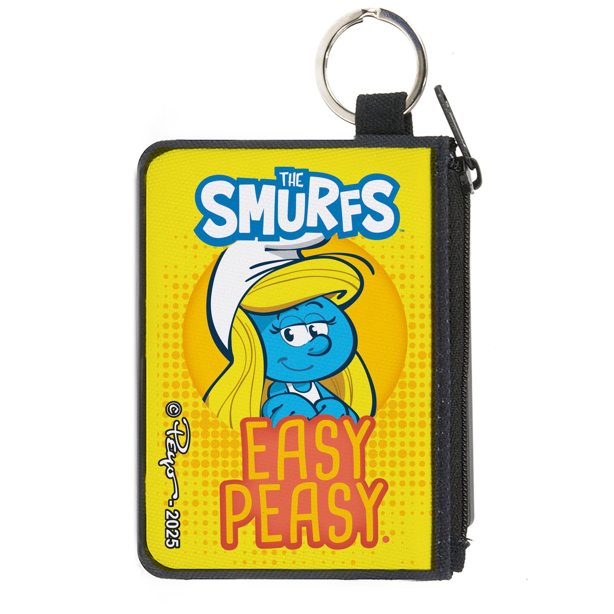 Canvas Zipper Wallet - MINI X-SMALL - THE SMURFS Smurfette EASY PEASY Pose Yellows Canvas Zipper Wallets The Smurfs