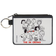 Canvas Zipper Wallet - MINI X-SMALL - Peanuts Gang THE IN CROWD Group Pose White/Black/Red Canvas Zipper Wallets Peanuts