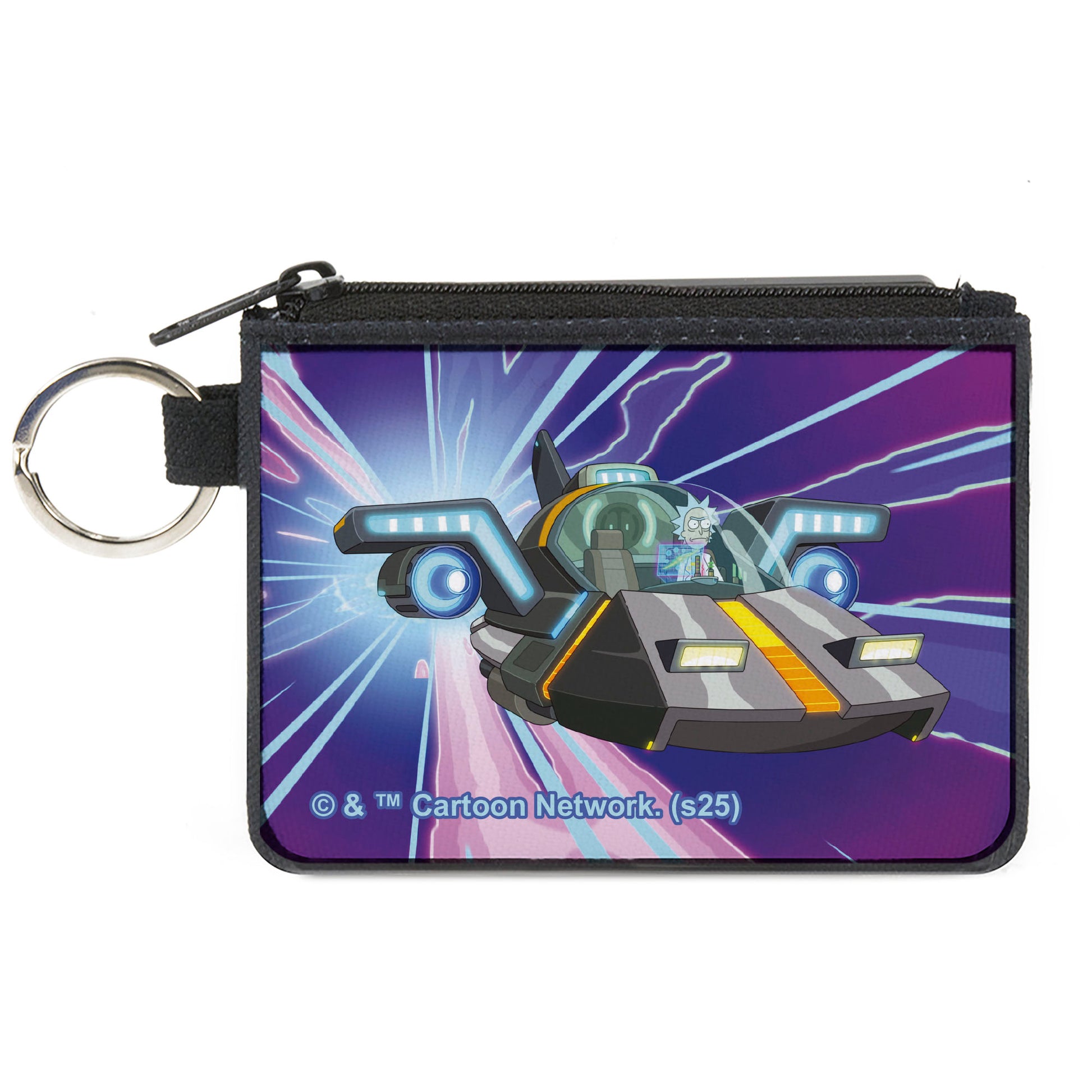 Canvas Zipper Wallet - MINI X-SMALL - Rick and Morty Rick Space Cruiser Pose Blues Canvas Zipper Wallets Rick and Morty