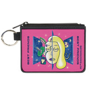 Canvas Zipper Wallet - MINI X-SMALL - Rick and Morty Space Beth and Beth Smith BEST FRIENDS Pink/Blues Canvas Zipper Wallets Rick and Morty