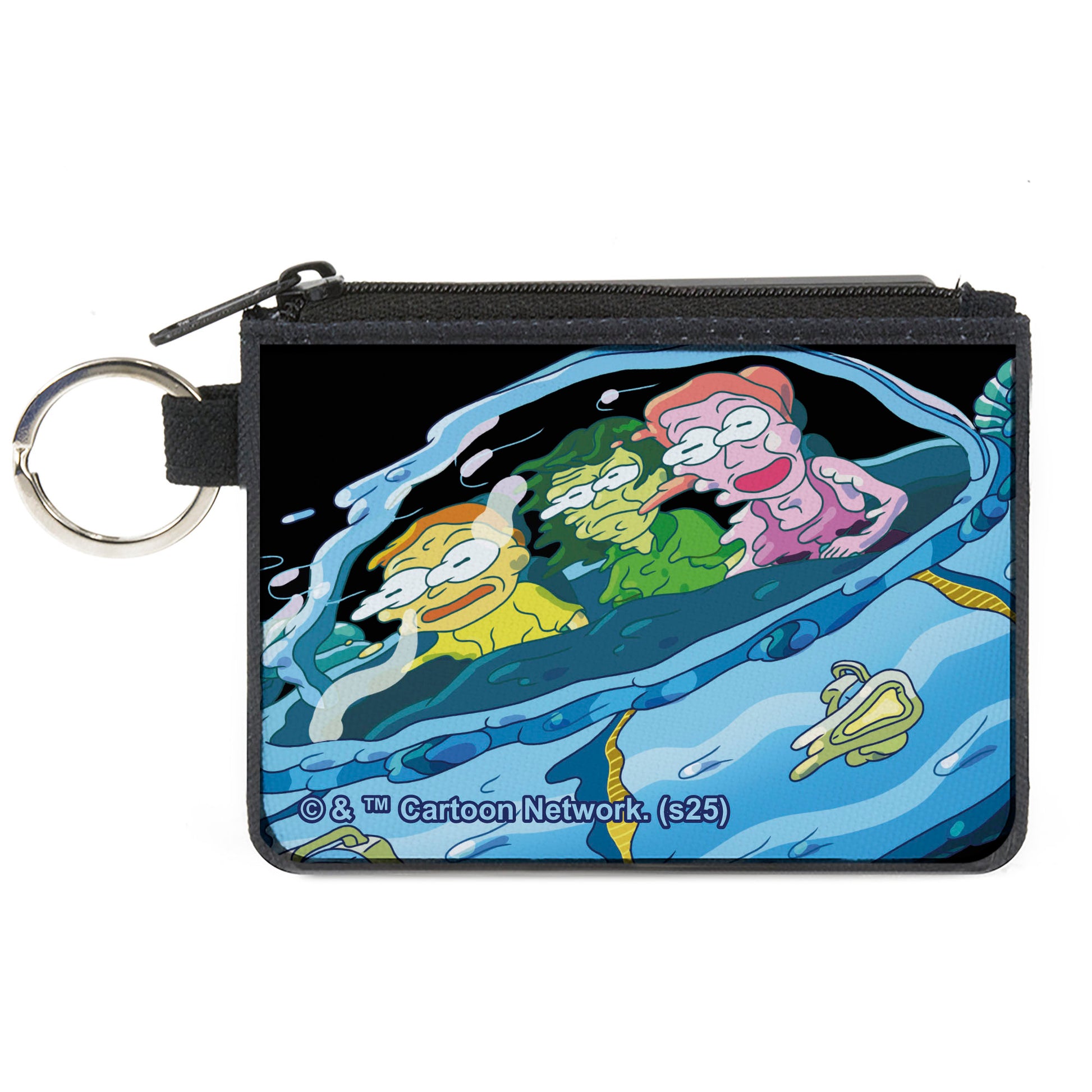 Canvas Zipper Wallet - MINI X-SMALL - Rick and Morty Morty Bruce Summer Ship Melt Scene Canvas Zipper Wallets Rick and Morty