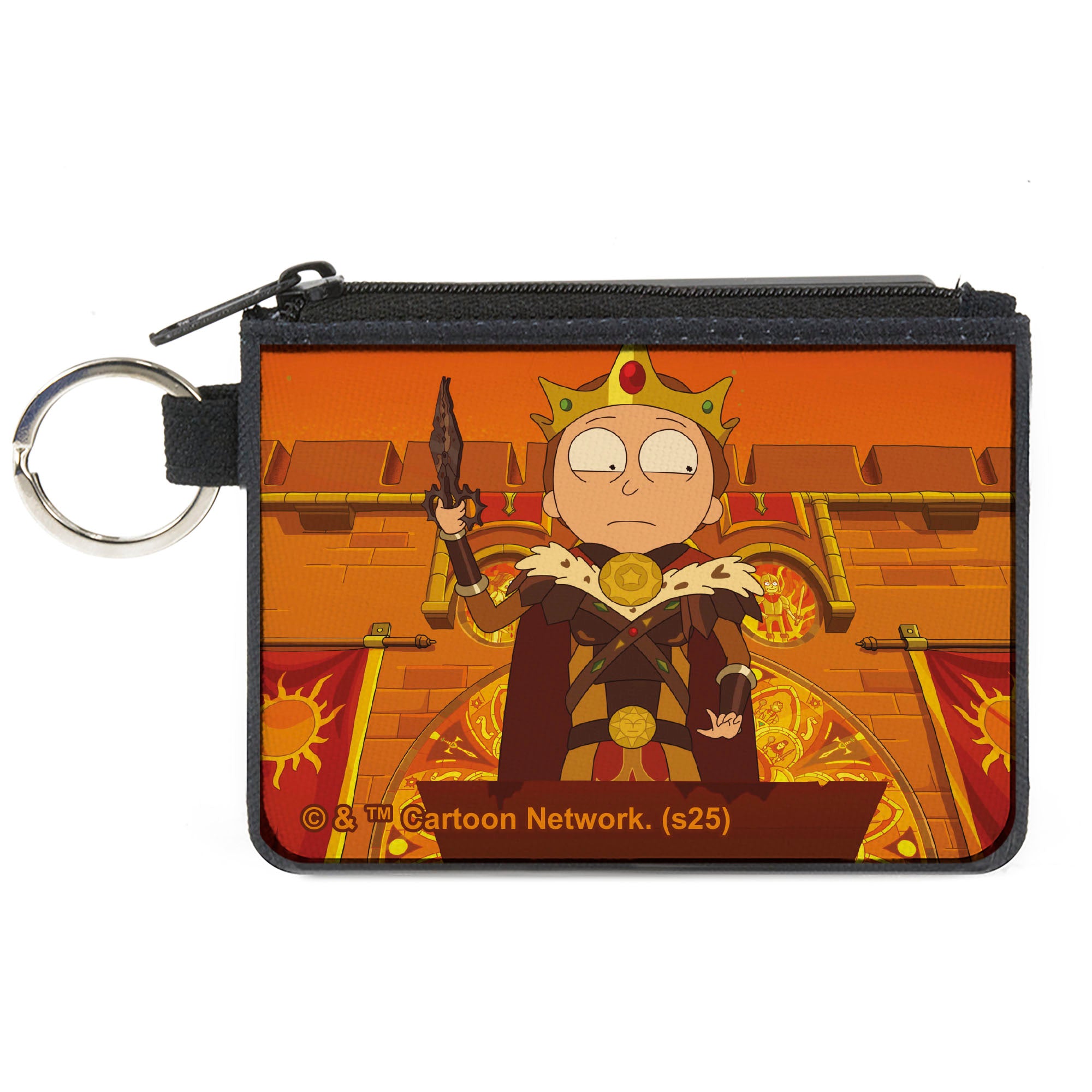 Canvas Zipper Wallet - MINI X-SMALL - Rick and Morty King Mortaniel Sword Scene Canvas Zipper Wallets Rick and Morty