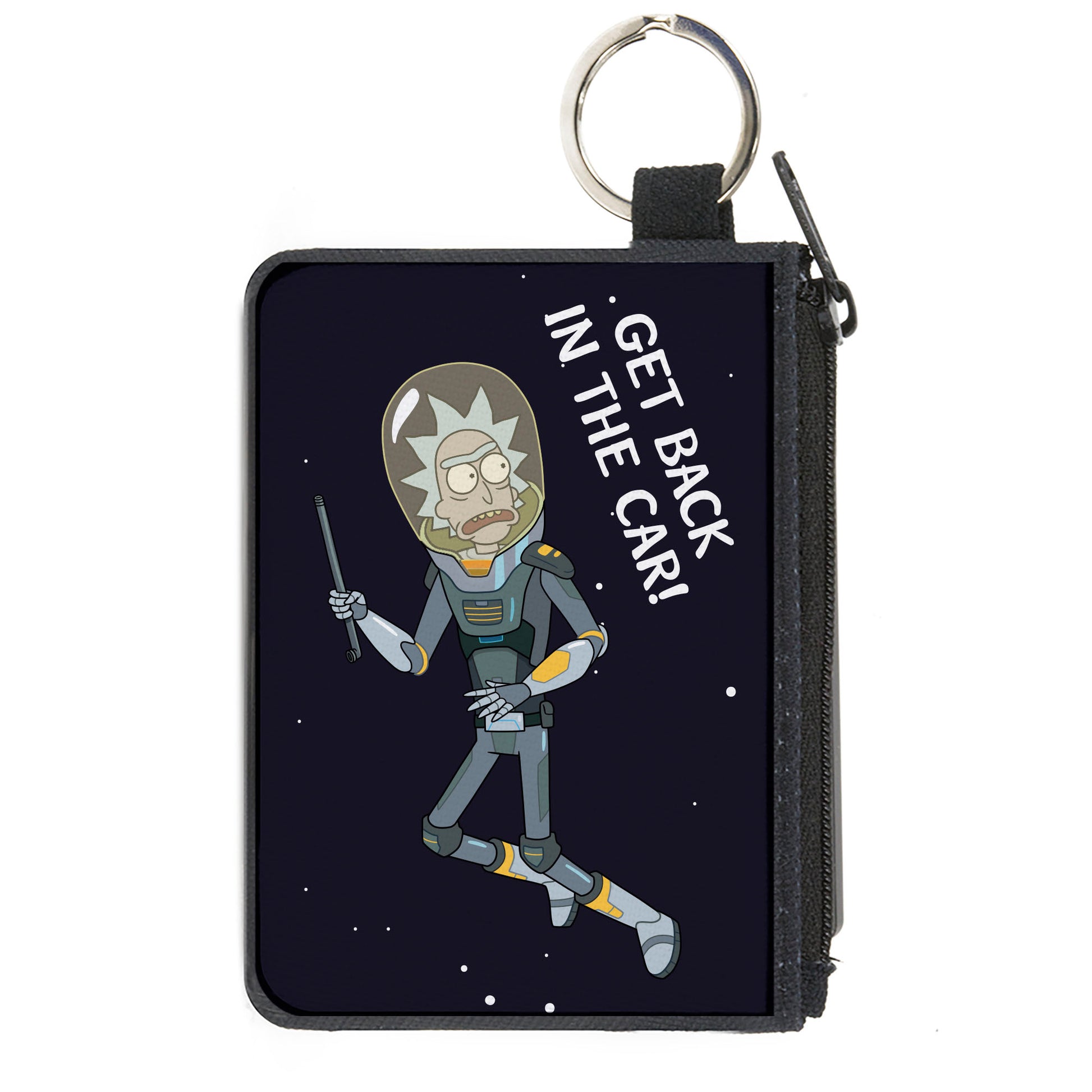 Canvas Zipper Wallet - MINI X-SMALL - Rattlestar Ricklactica Rick GET BACK IN THE CAR Scene Canvas Zipper Wallets Rick and Morty