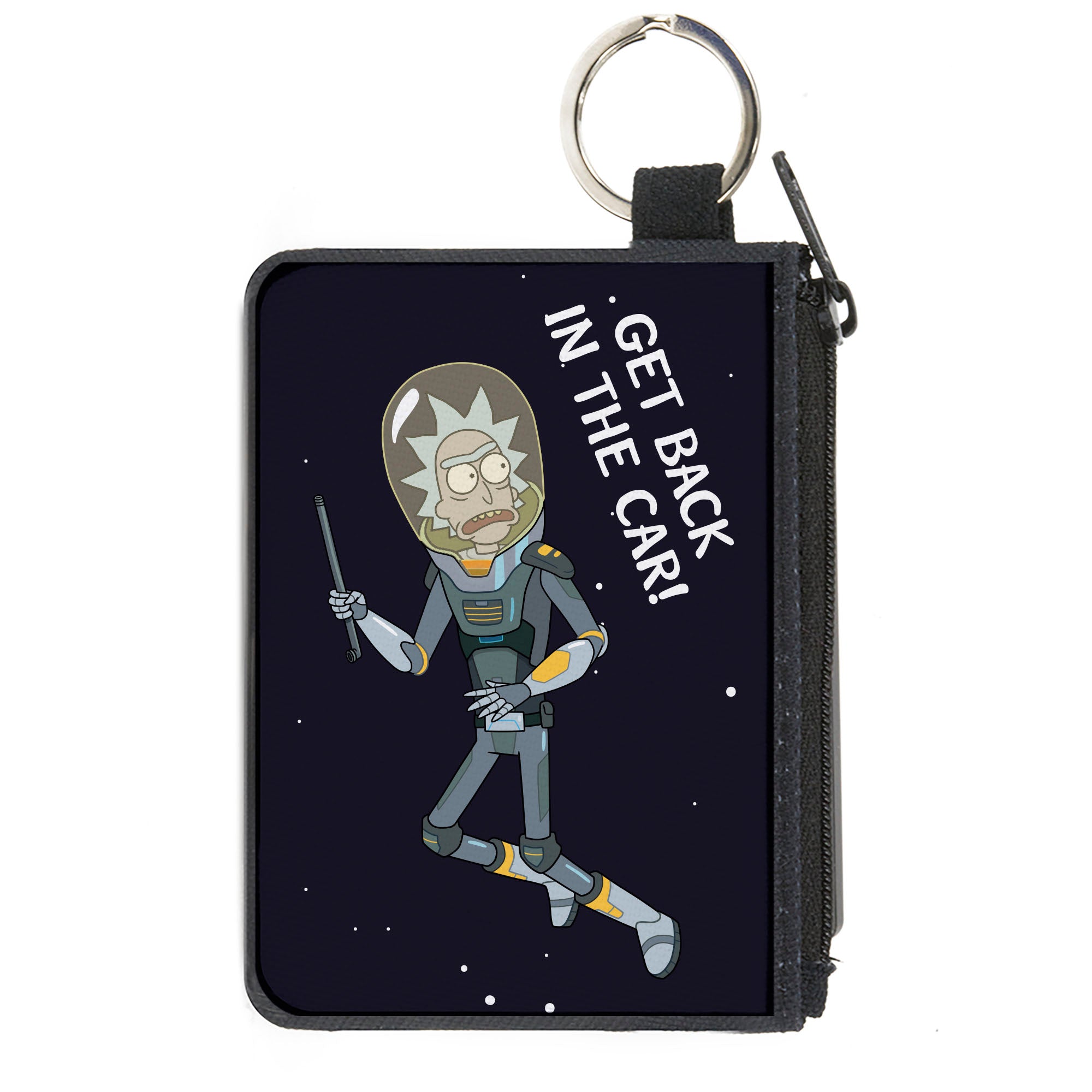 Canvas Zipper Wallet - MINI X-SMALL - Rattlestar Ricklactica Rick GET BACK IN THE CAR Scene Canvas Zipper Wallets Rick and Morty